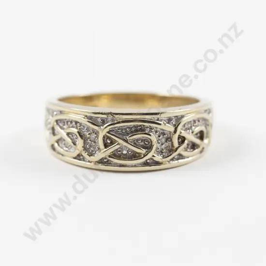 9ct Celtic Knot Design Gents Band Ring