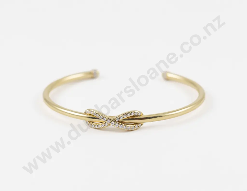 Tiffany & Co 18ct Diamond 'Infinity' Cuff Bangle Image 1++