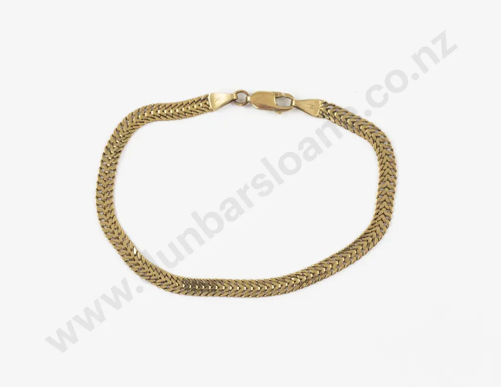 14ct Fancy Flat Link Bracelet Image 1++