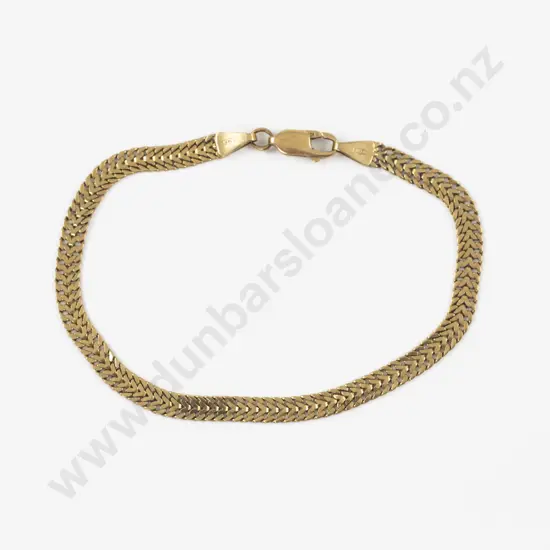 14ct Fancy Flat Link Bracelet