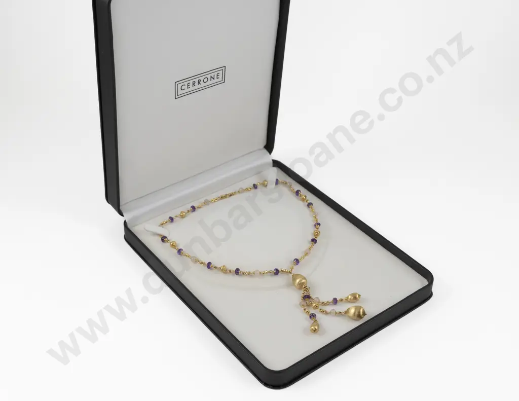 Cerrone Jewellers (Australia) 18ct Amethyst and Rose Quartz Beaded Necklace Image 1++