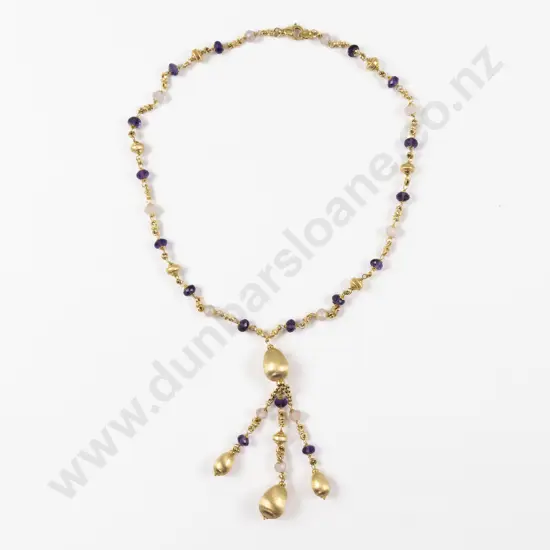 Cerrone Jewellers (Australia) 18ct Amethyst and Rose Quartz Beaded Necklace