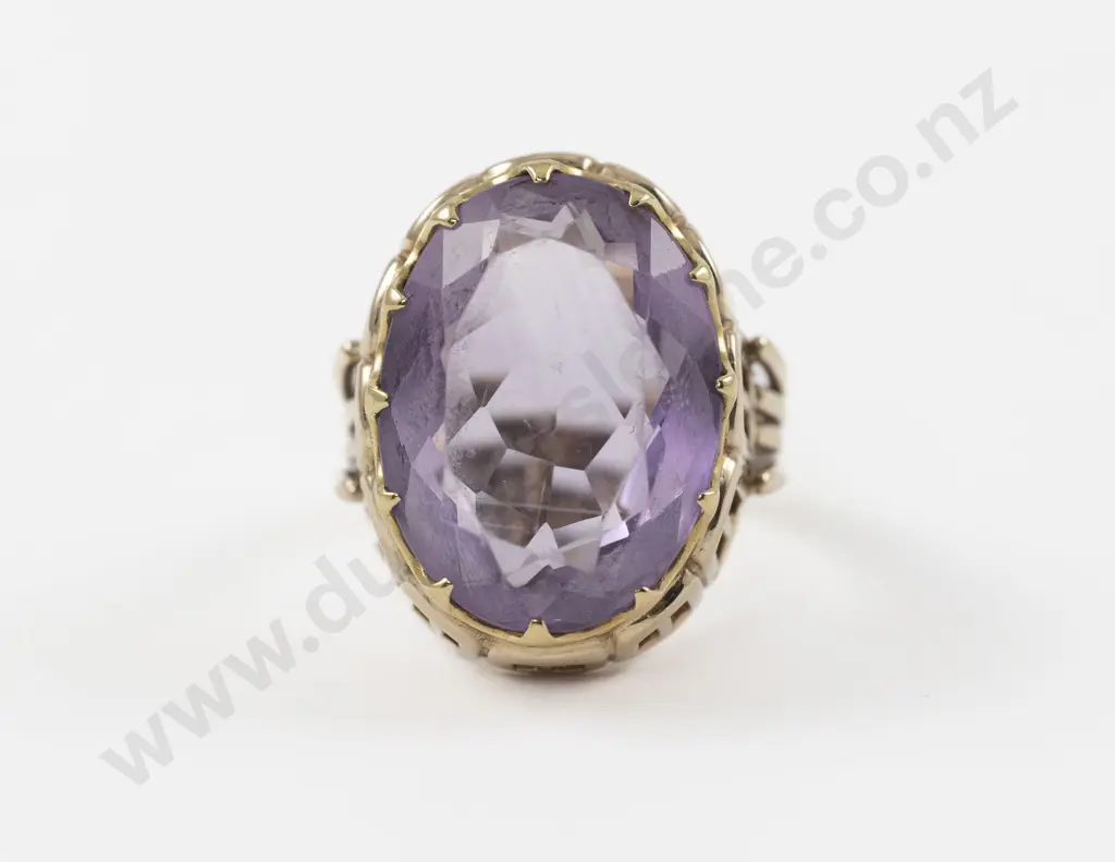 14ct Single Amethyst Dress Ring Image 1++