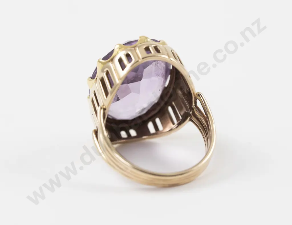 14ct Single Amethyst Dress Ring Image 1++