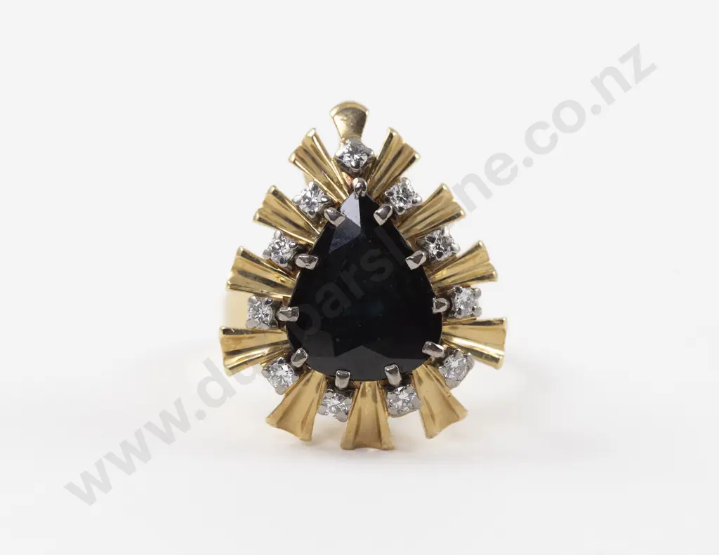 18ct Twelve Stone Sapphire and Diamond Cluster Ring Image 1++