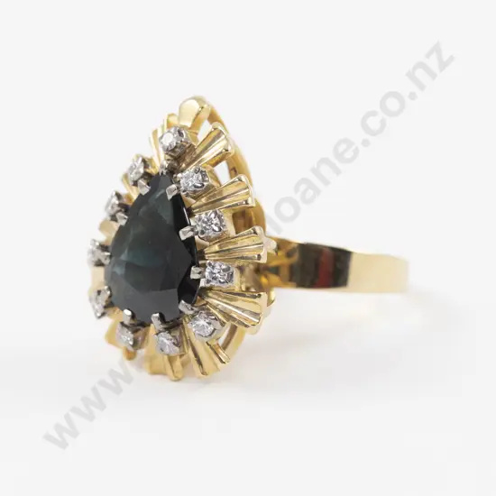 18ct Twelve Stone Sapphire and Diamond Cluster Ring