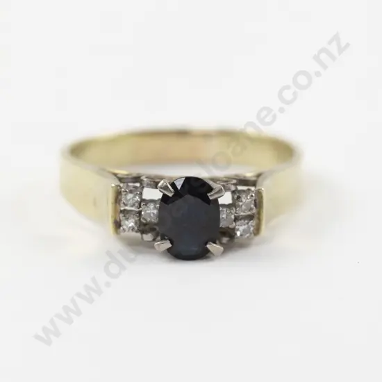 14ct Seven Stone Sapphire and Diamond Ring