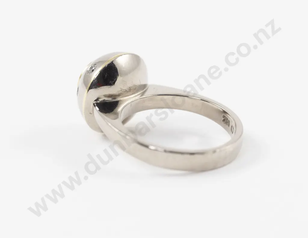 18ct White Gold Nine Stone Mandarin Garnet and Diamond Dome Ring Image 1++