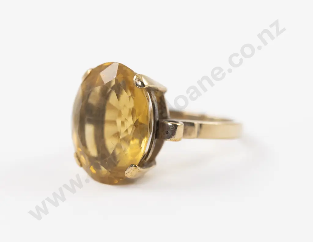 9ct Single Stone Citrine Dress Ring Image 1++