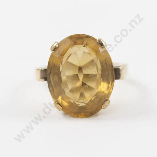 9ct Single Stone Citrine Dress Ring