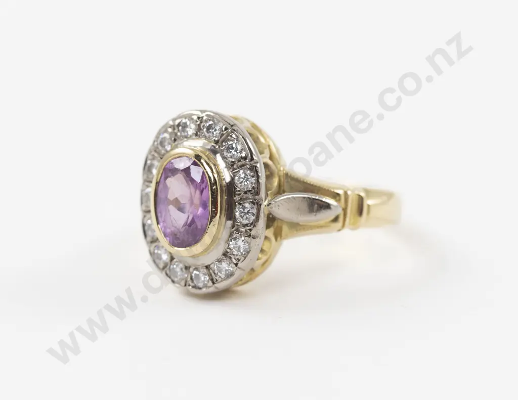 18ct 15Stone Pink Sapphire and Diamond Cluster Ring Image 1++