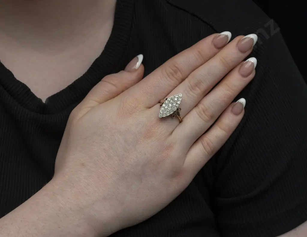 Early C20th 18ct 23Stone Diamond Cluster Ring Image 1++