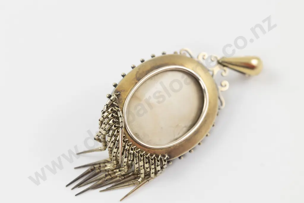 15ct Victorian 23Stone Diamond and Turquoise Pendant Image 1++