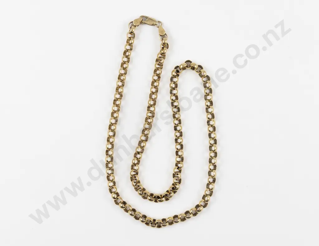 9ct Fancy Curb Link Neck Chain Image 1++