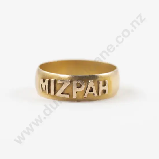 Victorian 9ct Mizpah Band Ring