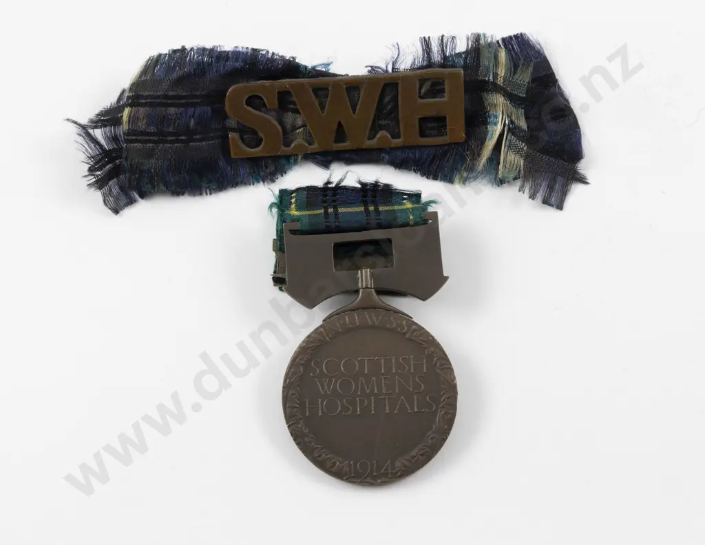1914 Scottish Womens Hospital Suffrage Societies Medal NUWSS and SWH Shoulder Title Image 1++