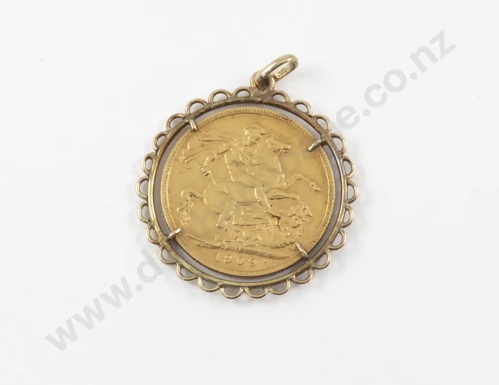 1909 Edw VII Gold Full Sovereign Image 1++