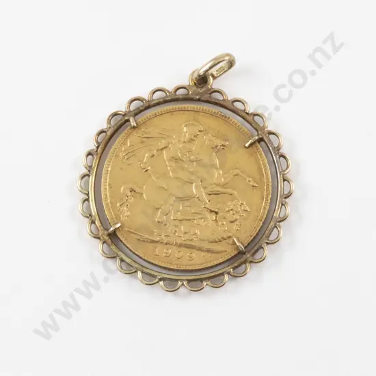 1909 Edw VII Gold Full Sovereign