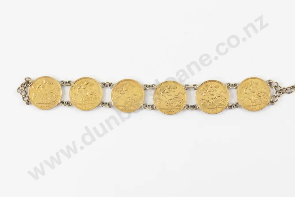 Six Gold Sovereign Coin Bracelet Image 1++