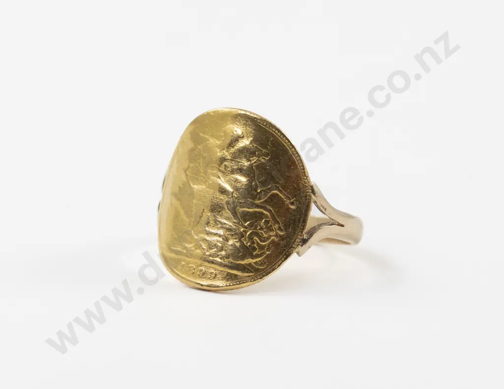 Vict 1899 Gold Sovereign Coin Dress Ring Image 1++