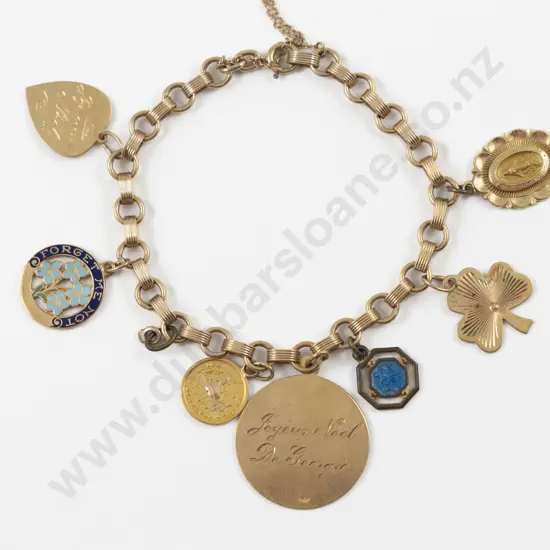 14ct Fancy Link Charm Bracelet