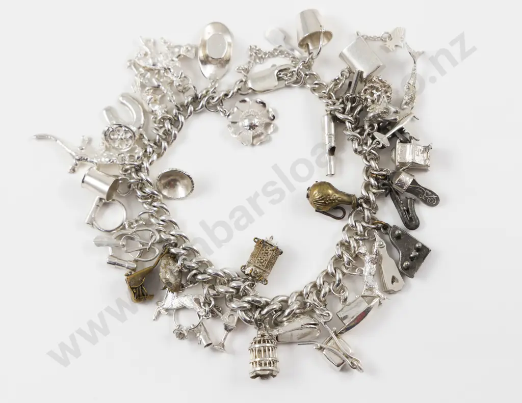 S/S Curb Link Charm Bracelet Image 1++