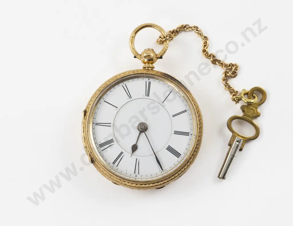 18ct Hunter Cased Key Wind Pocket Watch Image 1++