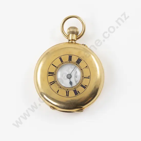 18ct Half Hunter Cased Lever Wind Pocket Watch