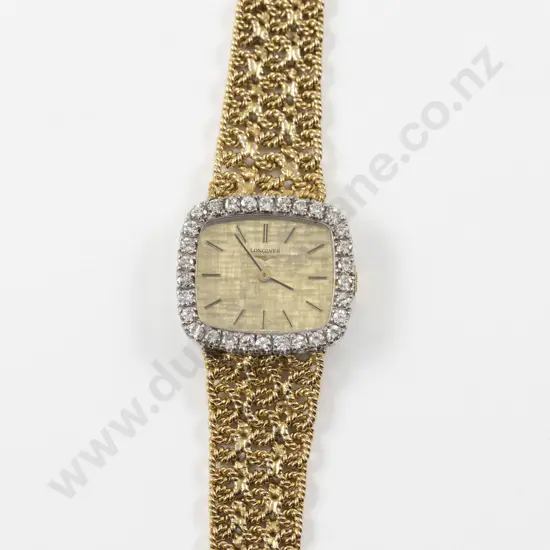 Vintage Longines 14ct Ladies Diamond Wrist Watch