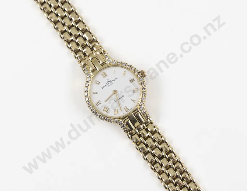 Tiffany & Co. Baume & Mercier 14ct 38Stone Diamond Quartz Ladies Wrist Watch Image 1++