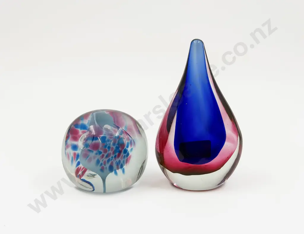 Two Art Glass Paperweights Image 1++