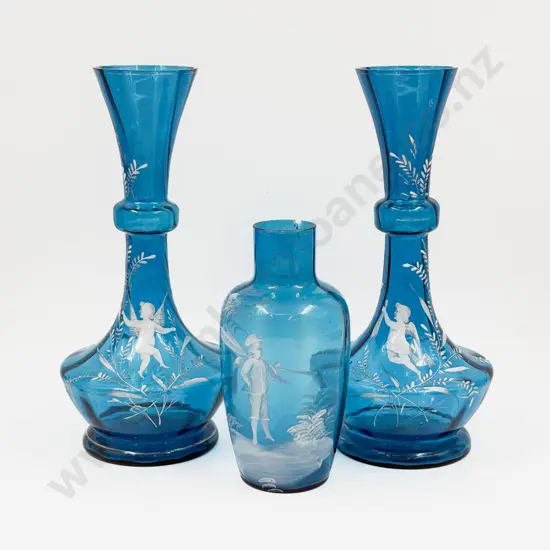 Three of Mary Gregory Glass Vases (faults)