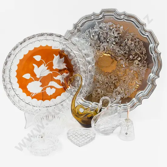 Qty of Assorted Crystal and Glassware including Glass Swans