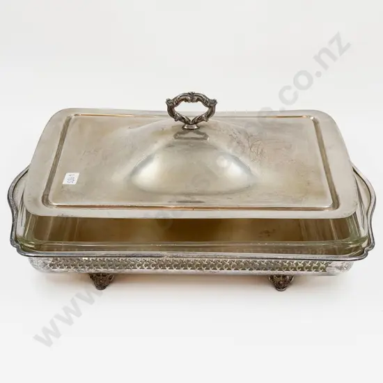 Footed S/P Lidded Tureen with Associated Glass Liner
