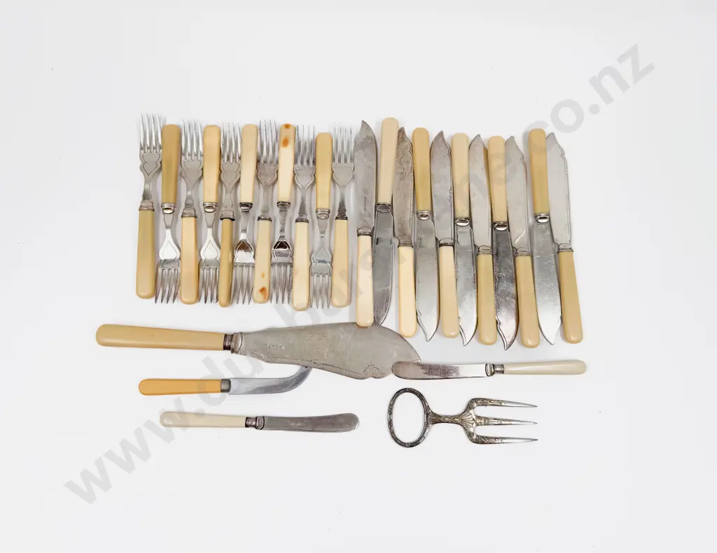 Plated Meat Skewer with Qty of Bone Handled Cutlery Image 1++