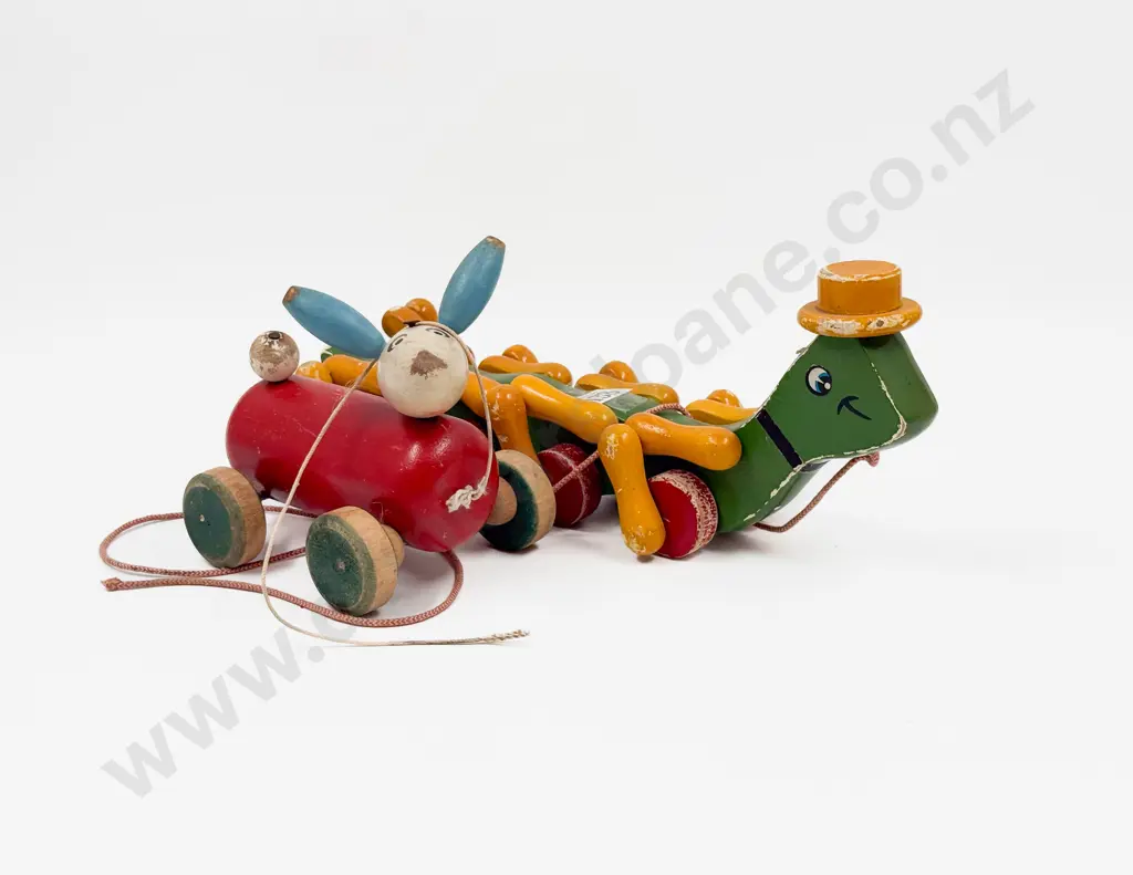 Two Vintage Wooden Pull Toys Image 1++
