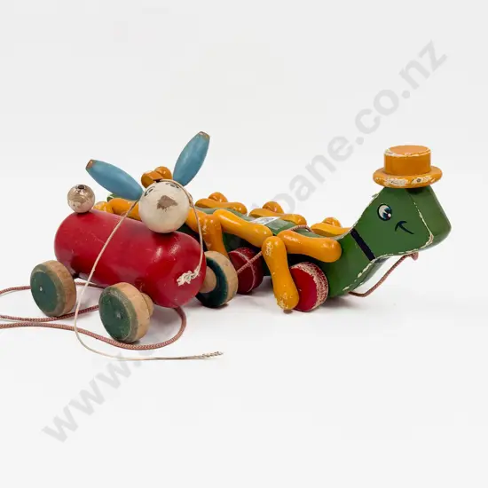 Two Vintage Wooden Pull Toys