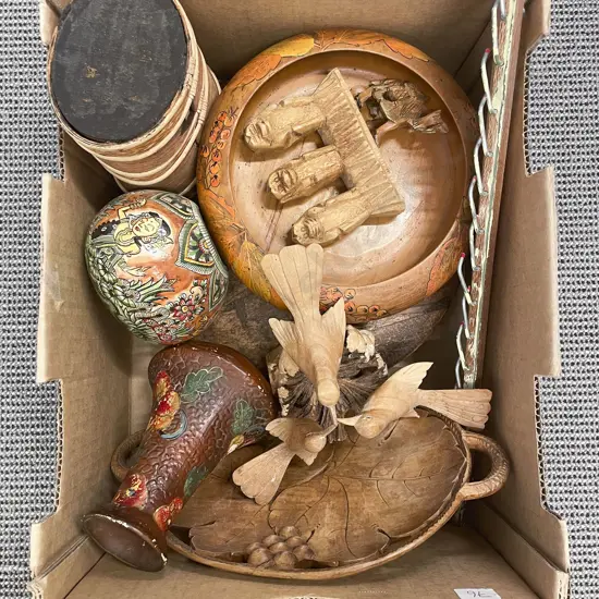Box of Assorted Woodware