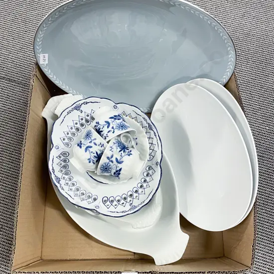 RD "Aegean" Pattern Ashet and Assorted China