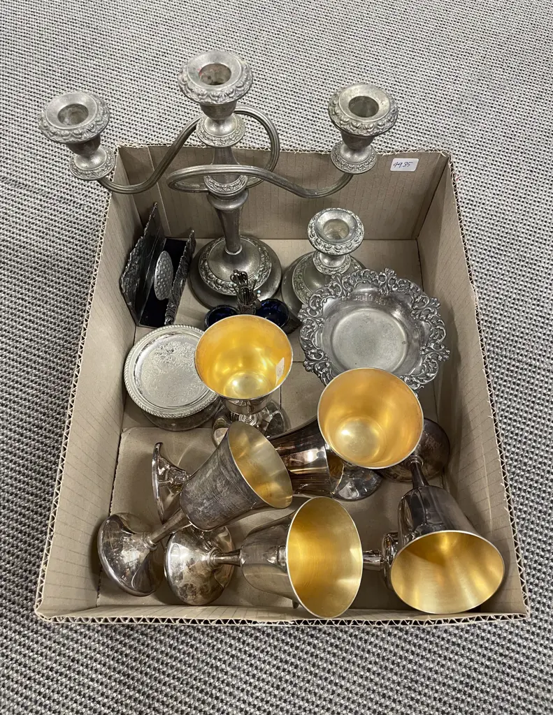 S/P Candelabra and Assorted Plated Ware Image 1++