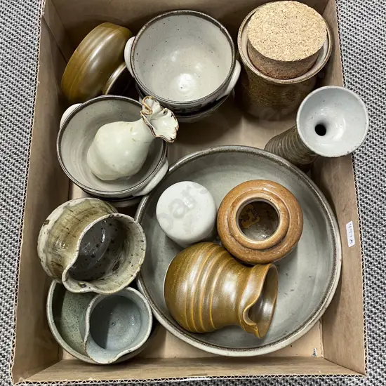 Small Doulton Lambeth Crock with Assorted NZ Pottery