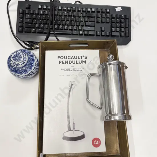 As New Foucault's Pendulum with Painted Wine Tray and Assorted