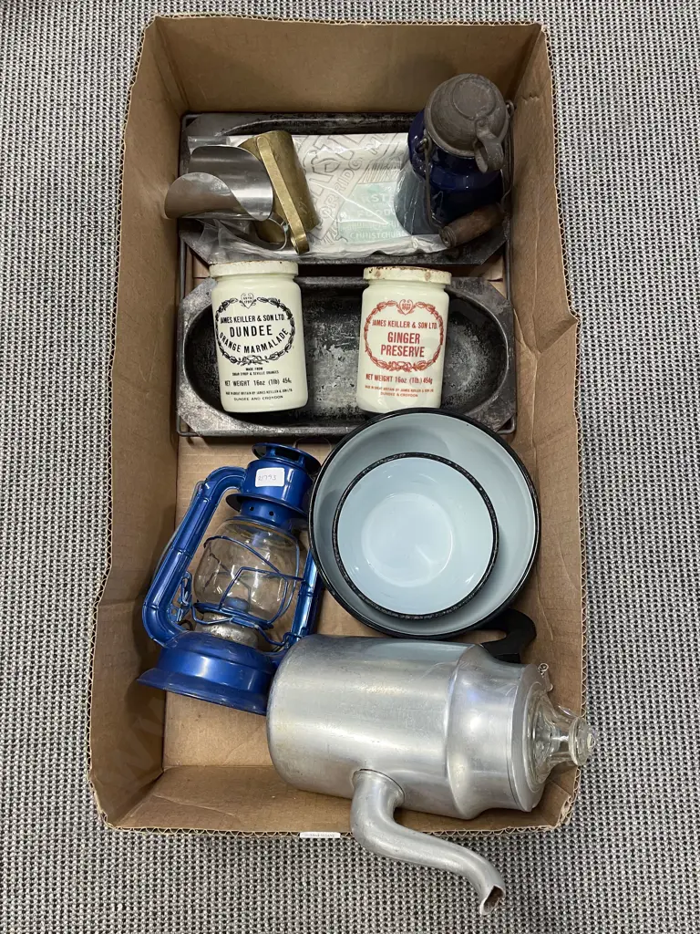 Box Qty of Assorted Vintage Including Enamel Bowls etc Image 1++