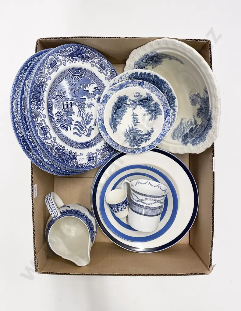Qty of Assorted Blue and White China Image 1++