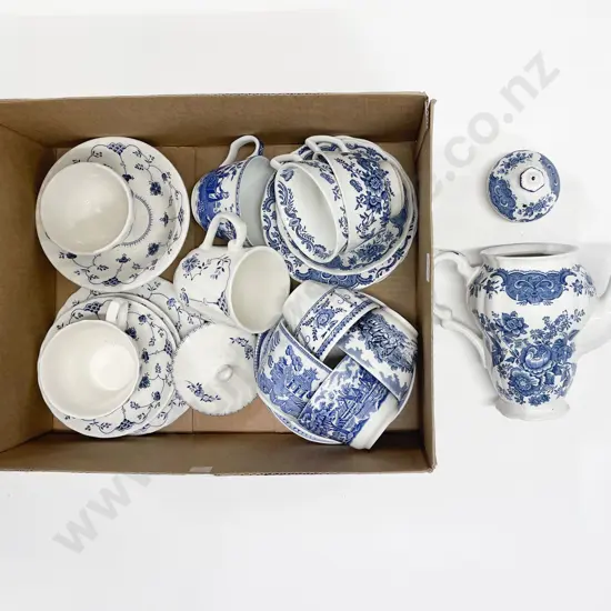Qty of Assorted Blue and White China