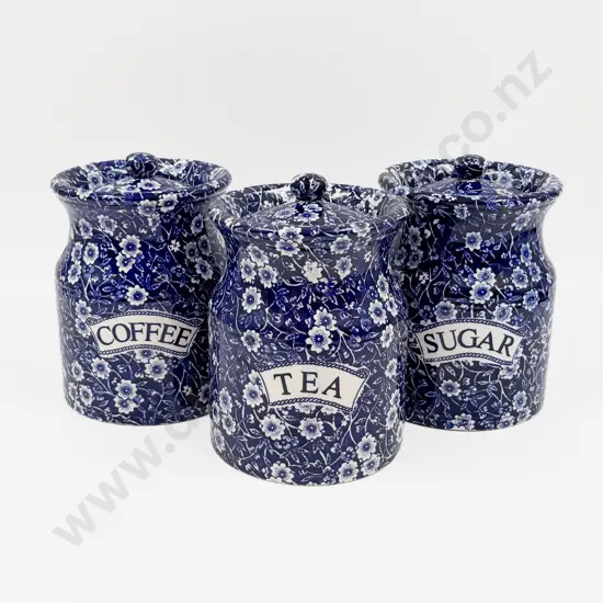 Three Burleigh "Calico" Kitchen Storage Jars
