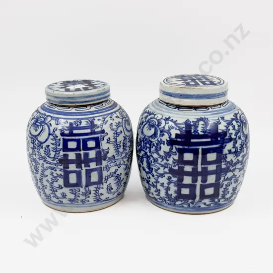 Pair of Chinese Blue and White Ginger Jars