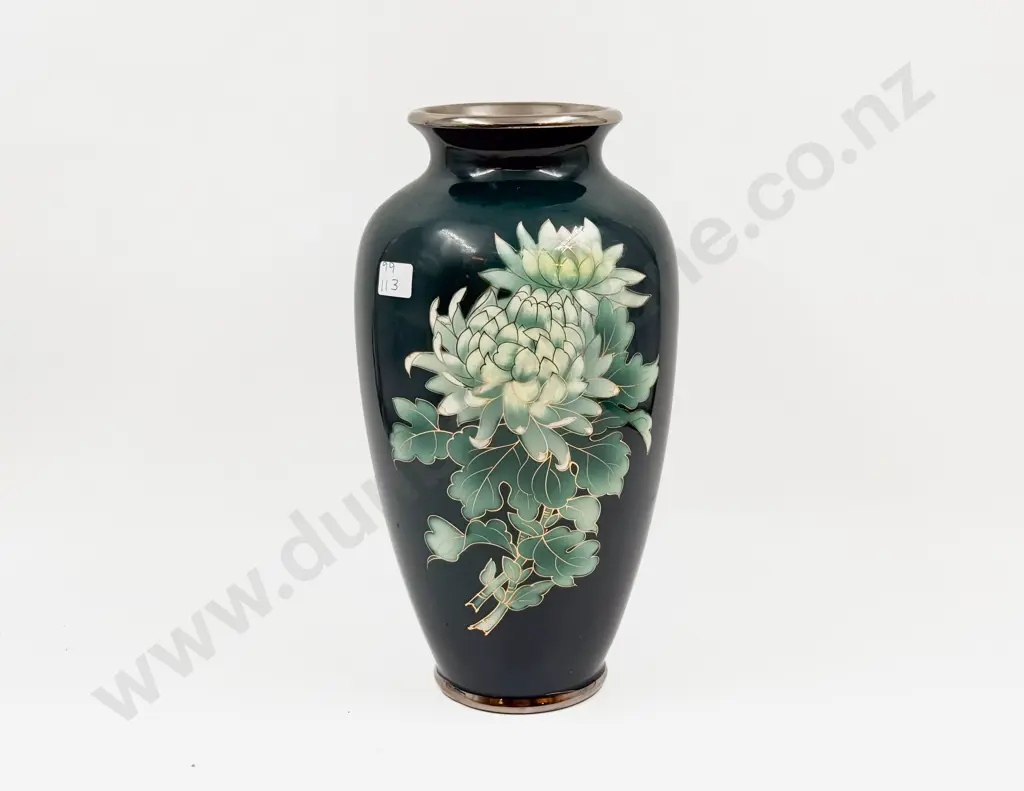 Large Japanese Cloisonne Style Vase Image 1++