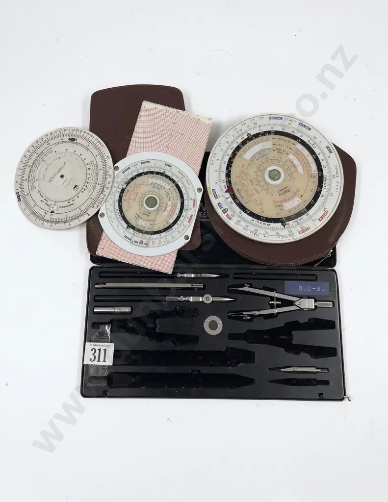 Vintage Flight Computer together with Compass Set (Incomplete) Image 1++