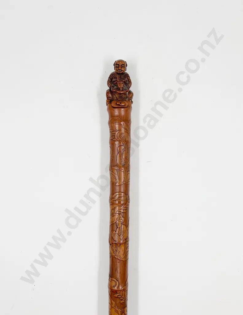 Vintage African Carved Ebony Walking Stick Image 1++
